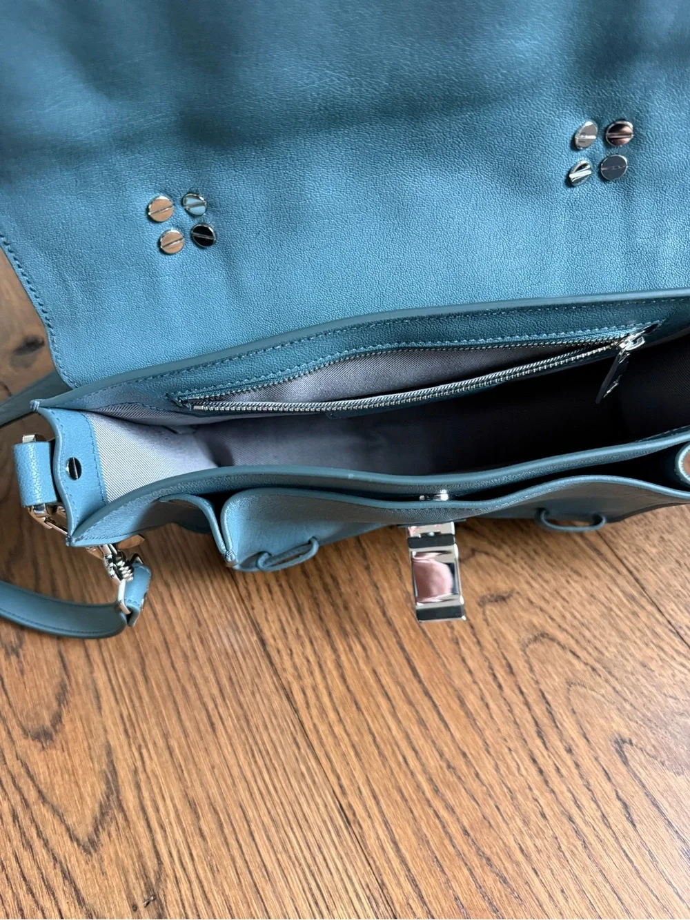 Proenza Schouler Teal Leather Crossbody Bag